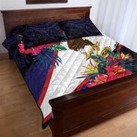 American Samoa Flag Day Since 1900 Quilt Bed Set Samoa Muamua Le Atua Tropical Flowers LT9 - Polynesian Pride