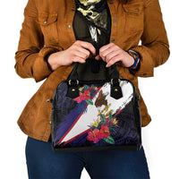 American Samoa Flag Day Since 1900 Shoulder Handbag Samoa Muamua Le Atua Tropical Flowers LT9 - Polynesian Pride