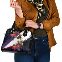 American Samoa Flag Day Since 1900 Shoulder Handbag Samoa Muamua Le Atua Tropical Flowers LT9 - Polynesian Pride