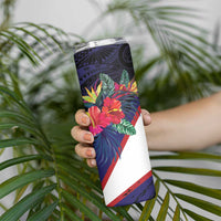 American Samoa Flag Day Since 1900 Skinny Tumbler Samoa Muamua Le Atua Tropical Flowers