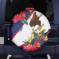 American Samoa Flag Day Since 1900 Spare Tire Cover Samoa Muamua Le Atua Tropical Flowers