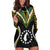 Polynesian Pride Aitutaki Island Hoodie Dress Cook Islands Tribal Wave Style LT9 Black - Polynesian Pride