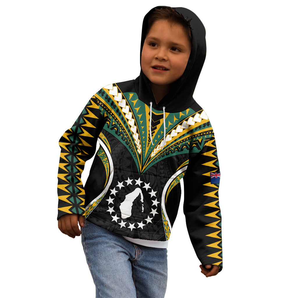 (Personalised) Polynesian Pride Aitutaki Island Kid Hoodie Cook Islands Tribal Wave Style LT9 - Polynesian Pride