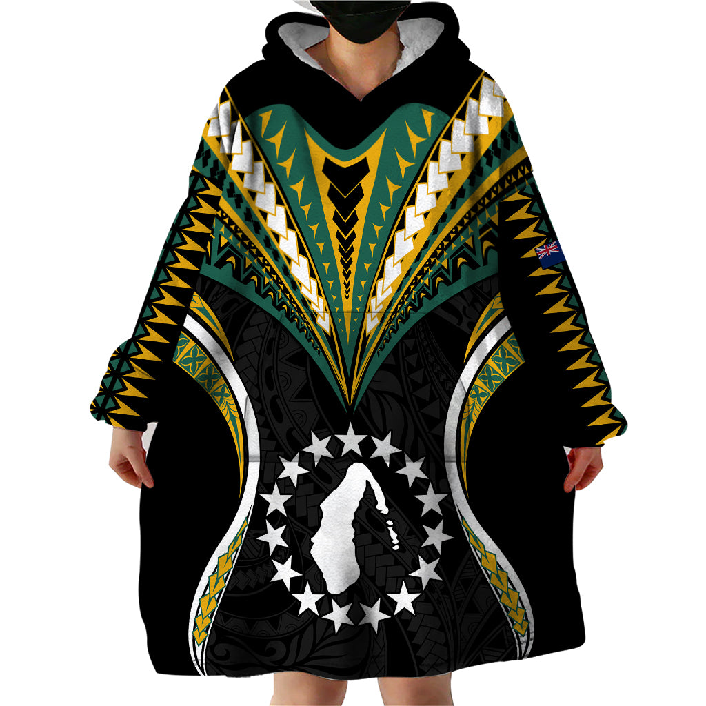 (Personalised) Polynesian Pride Aitutaki Island Wearable Blanket Hoodie Cook Islands Tribal Wave Style LT9 - Polynesian Pride