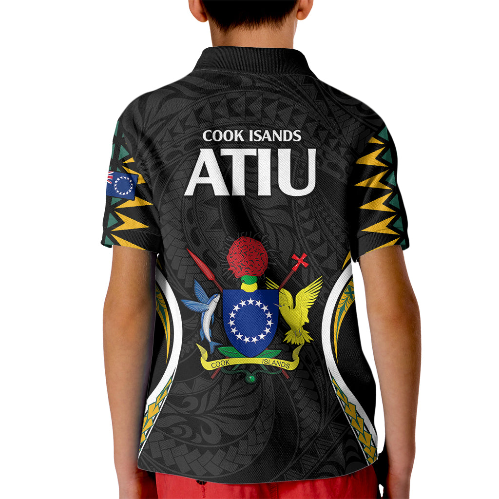 Polynesian Pride Atiu Island Kid Polo Shirt Cook Islands Tribal Wave Style LT9 - Polynesian Pride