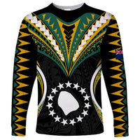 (Personalised) Polynesian Pride Atiu Island Long Sleeve Shirt Cook Islands Tribal Wave Style LT9 Unisex Black - Polynesian Pride