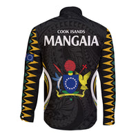 Polynesian Pride Mangaia Island Long Sleeve Button Shirt Cook Islands Tribal Wave Style LT9 - Polynesian Pride