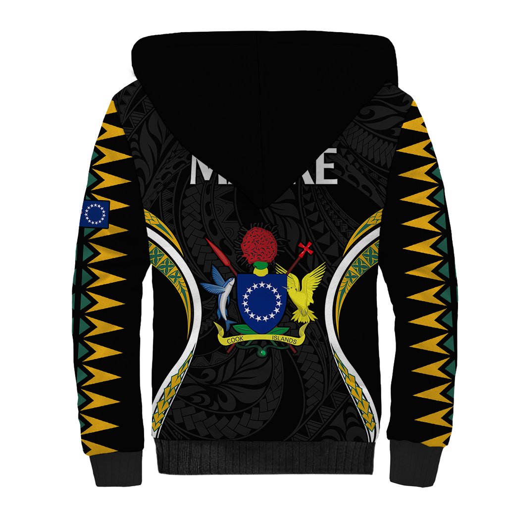 Polynesian Pride Mauke Island Sherpa Hoodie Cook Islands Tribal Wave Style LT9 - Polynesian Pride