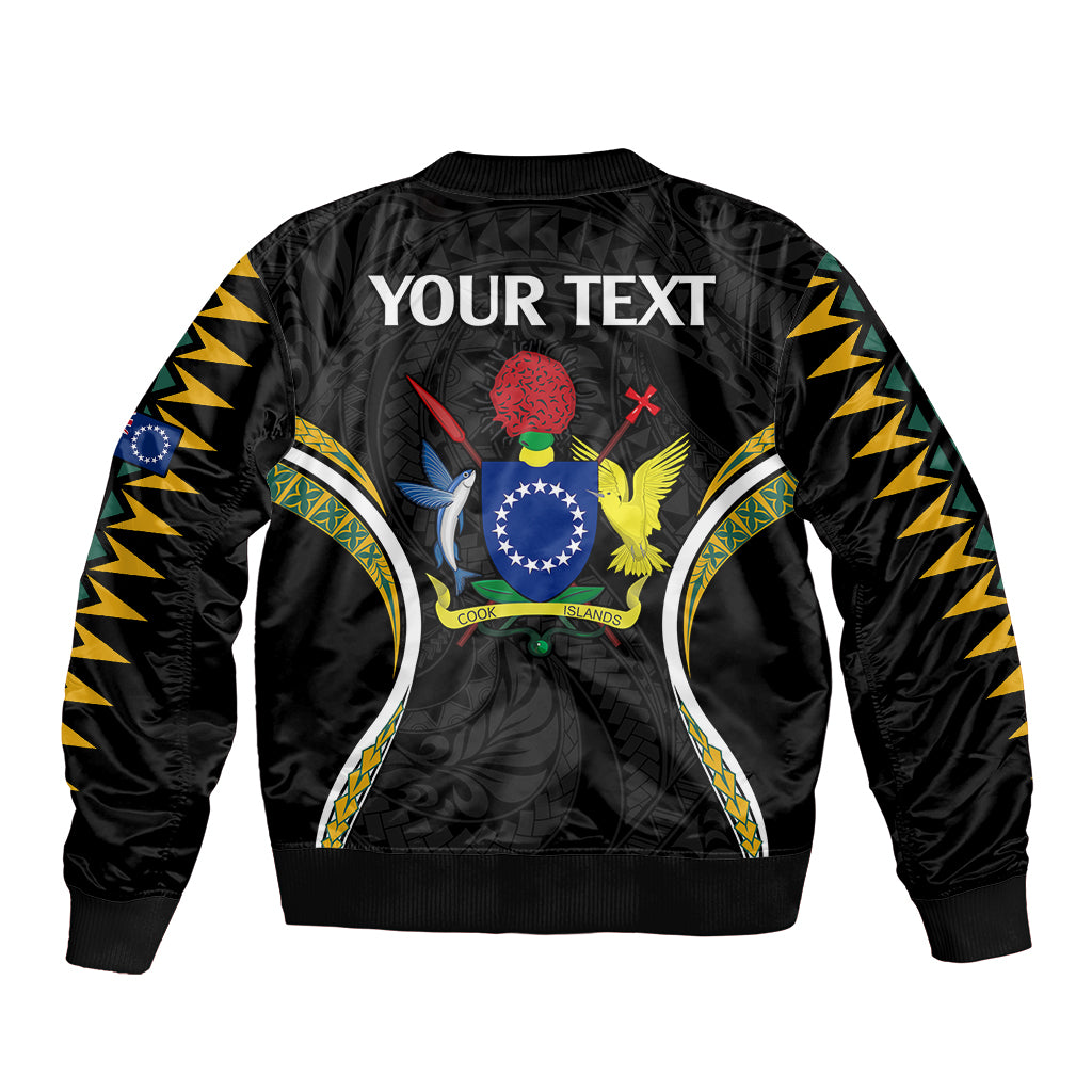 (Personalised) Polynesian Pride Mauke Island Bomber Jacket Cook Islands Tribal Wave Style LT9 - Polynesian Pride