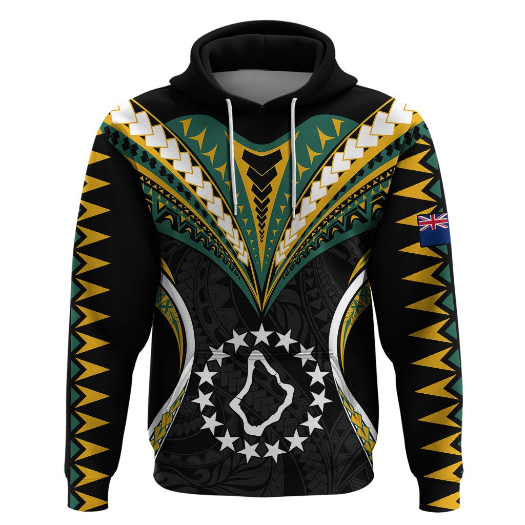 Polynesian Pride Palmerston Island Hoodie Cook Islands Tribal Wave Style LT9 Black - Polynesian Pride