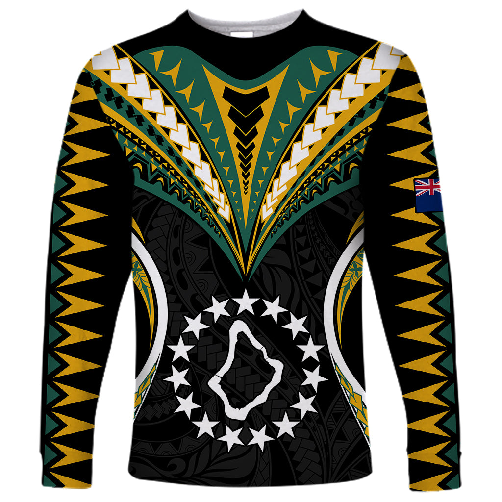 Polynesian Pride Palmerston Island Long Sleeve Shirt Cook Islands Tribal Wave Style LT9 Unisex Black - Polynesian Pride