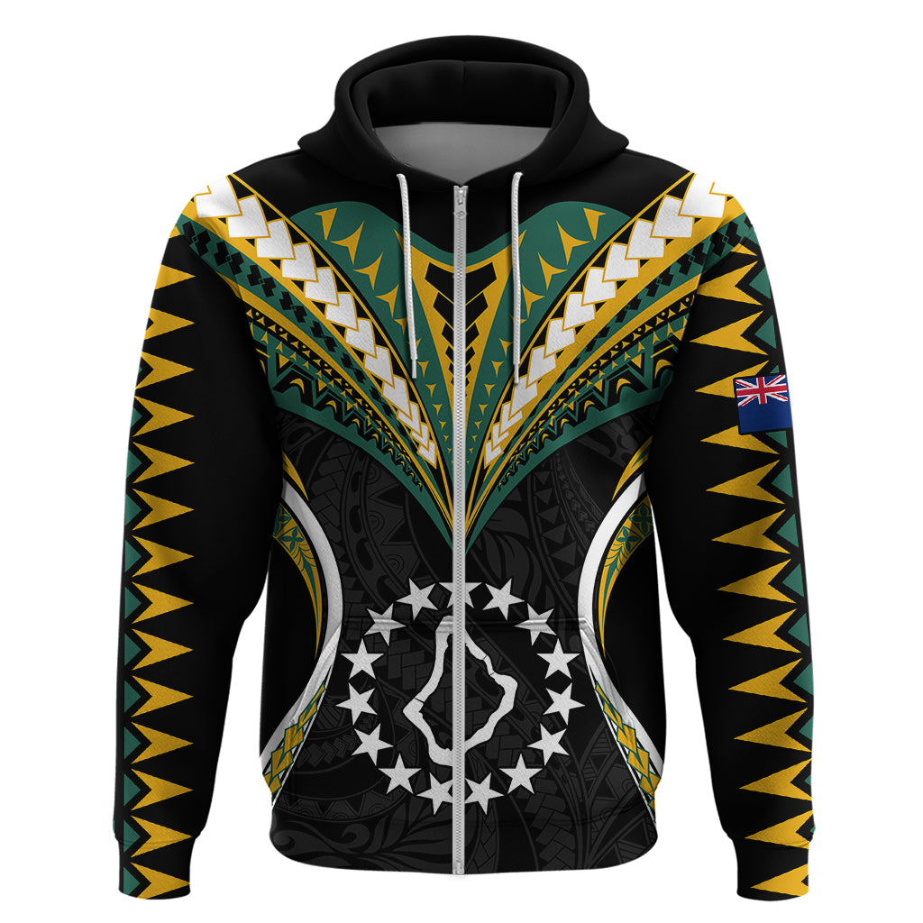 Custom Polynesian Pride Palmerston Island Hoodie Cook Islands Tribal Wave Style LT9 Zip Hoodie Black - Polynesian Pride