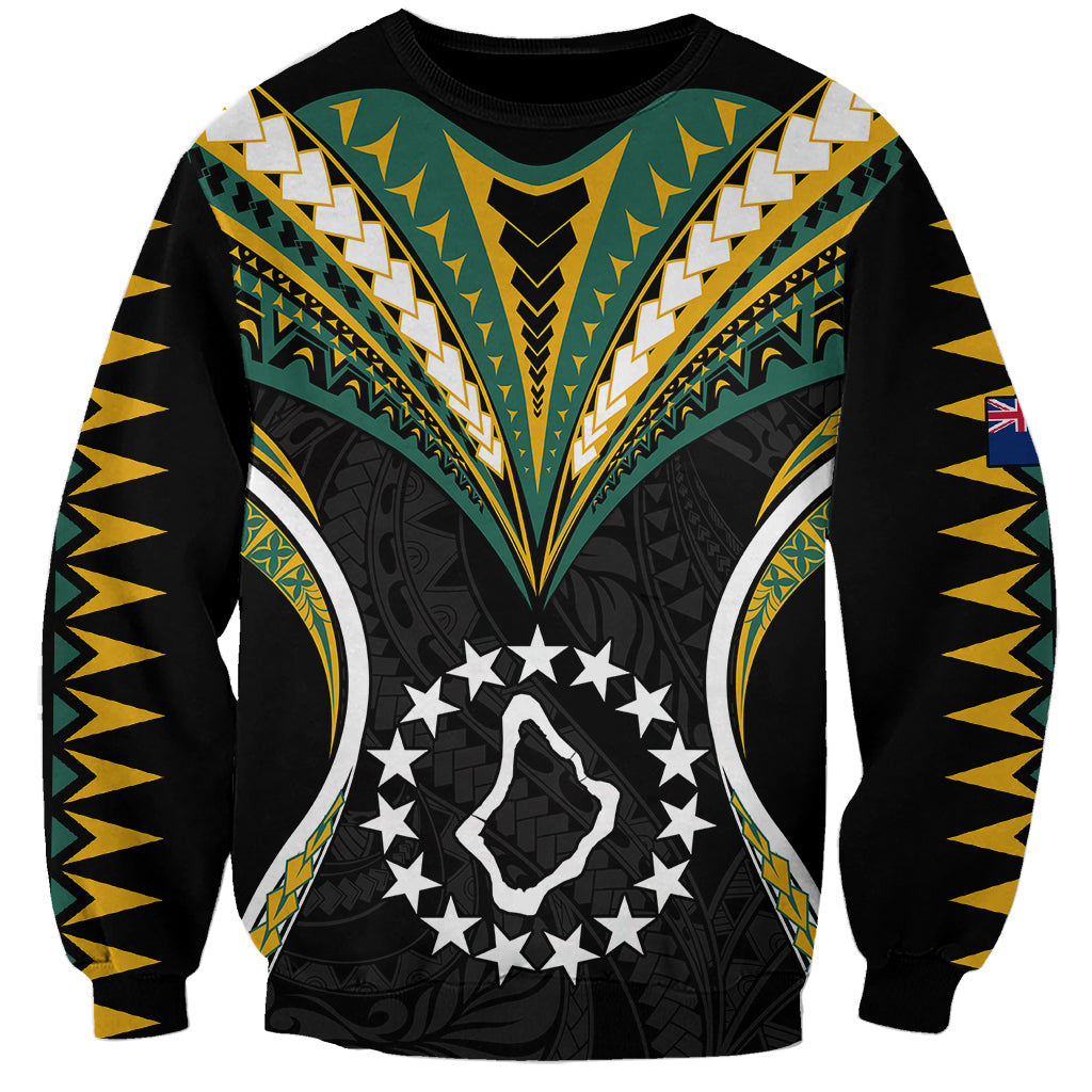 (Personalised) Polynesian Pride Palmerston Island Sweatshirt Cook Islands Tribal Wave Style LT9 Unisex Black - Polynesian Pride