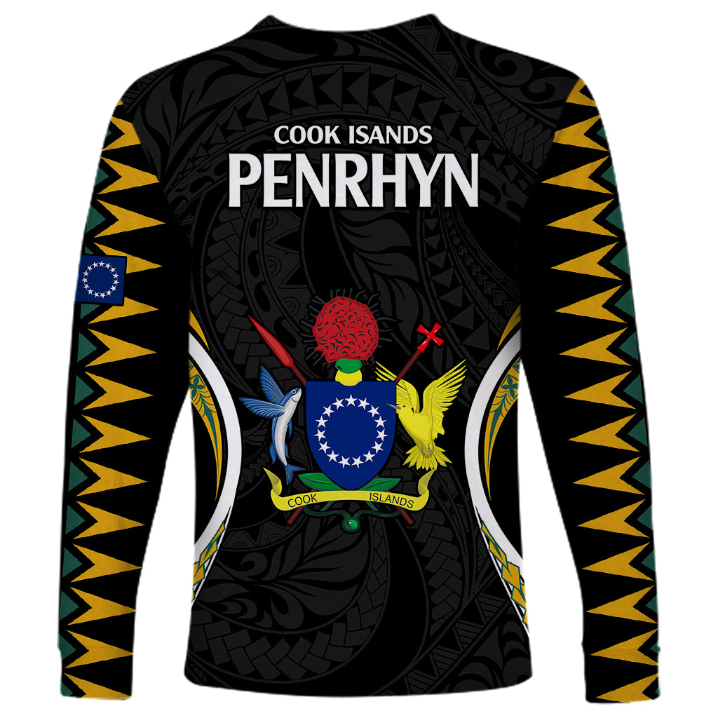 Polynesian Pride Penrhyn Island Long Sleeve Shirt Cook Islands Tribal Wave Style LT9 - Polynesian Pride