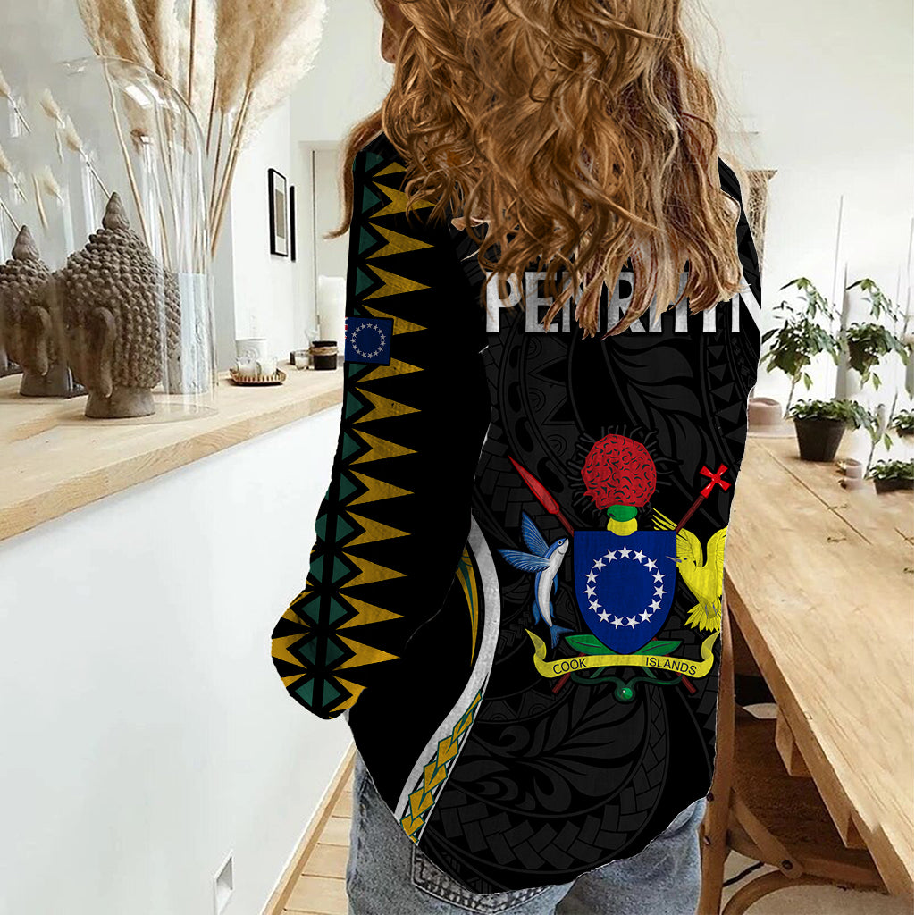 Polynesian Pride Penrhyn Island Women Casual Shirt Cook Islands Tribal Wave Style LT9 - Polynesian Pride