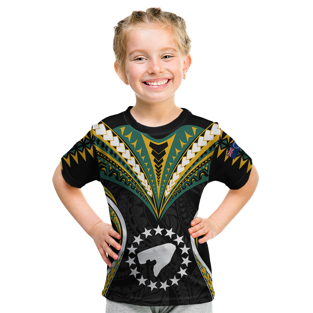 Polynesian Pride Pukapuka Island Kid T Shirt Cook Islands Tribal Wave Style LT9 Black - Polynesian Pride
