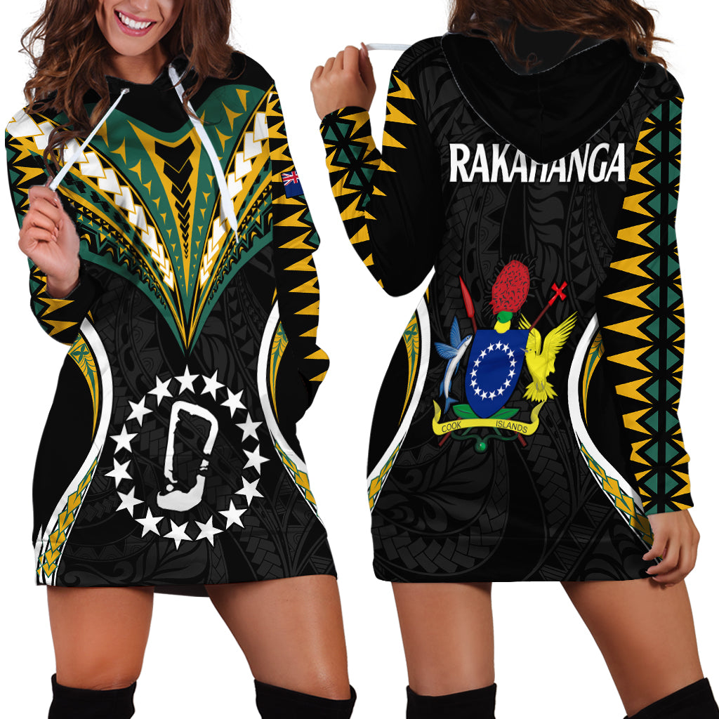 Polynesian Pride Rakahanga Island Hoodie Dress Cook Islands Tribal Wave Style LT9 - Polynesian Pride