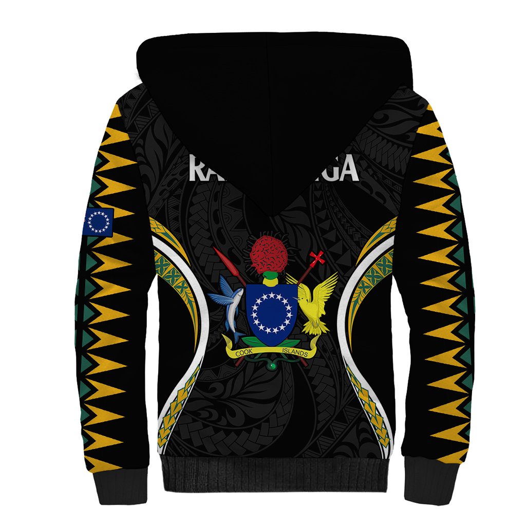 Polynesian Pride Rakahanga Island Sherpa Hoodie Cook Islands Tribal Wave Style LT9 - Polynesian Pride