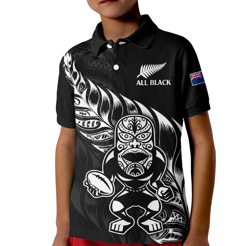 New Zealand All Black Rugby Kid Polo Shirt LT9 Kid Black - Polynesian Pride