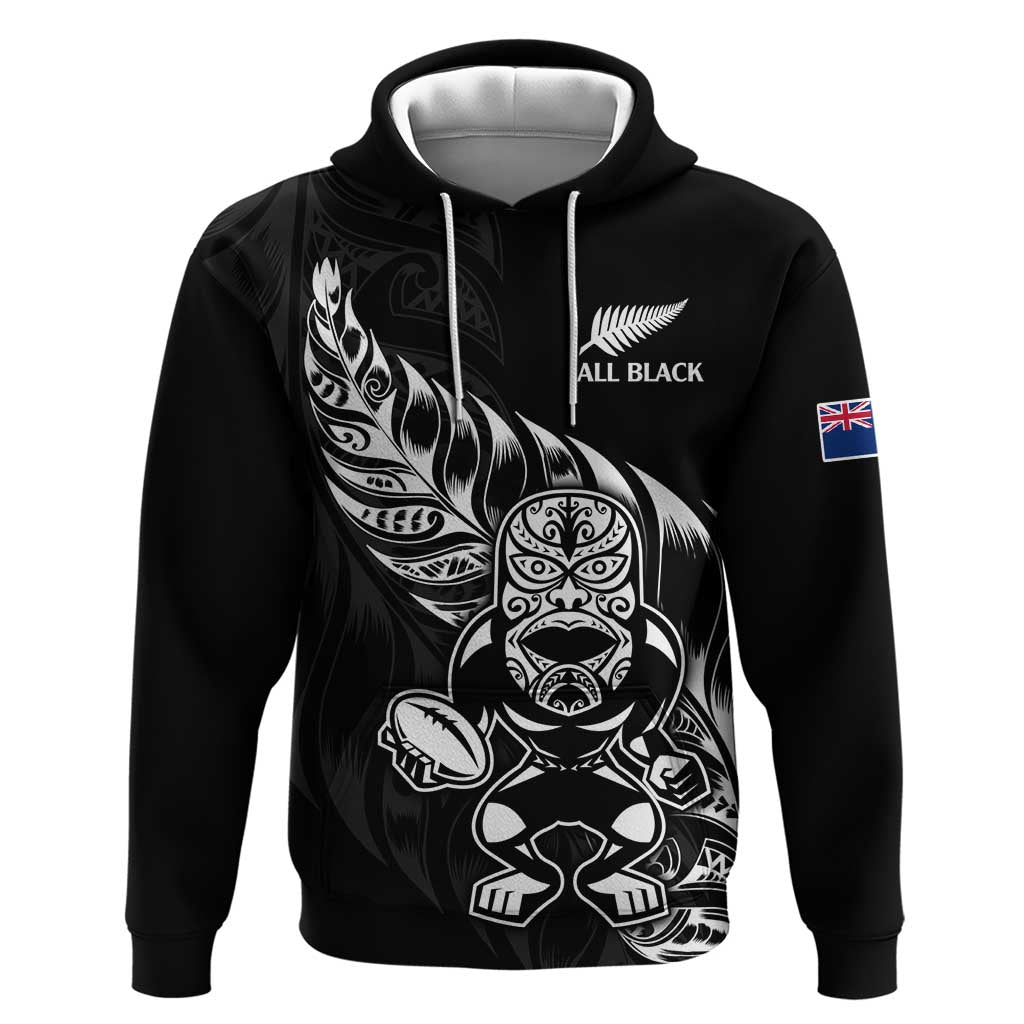 New Zealand Rugby Custom Zip Hoodie Opango All Black Fern