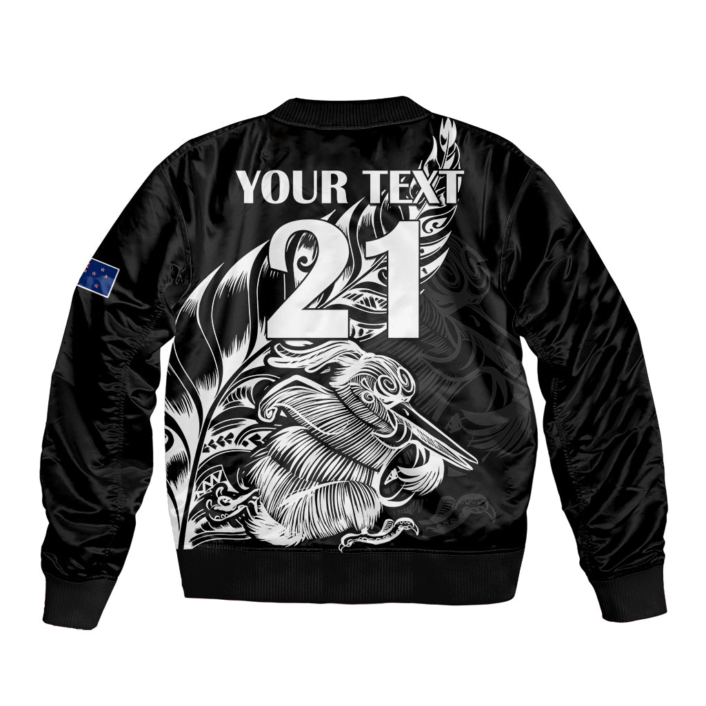 (Custom Text And Number) New Zealand Kiwi Rugby Bomber Jacket LT9 - Polynesian Pride