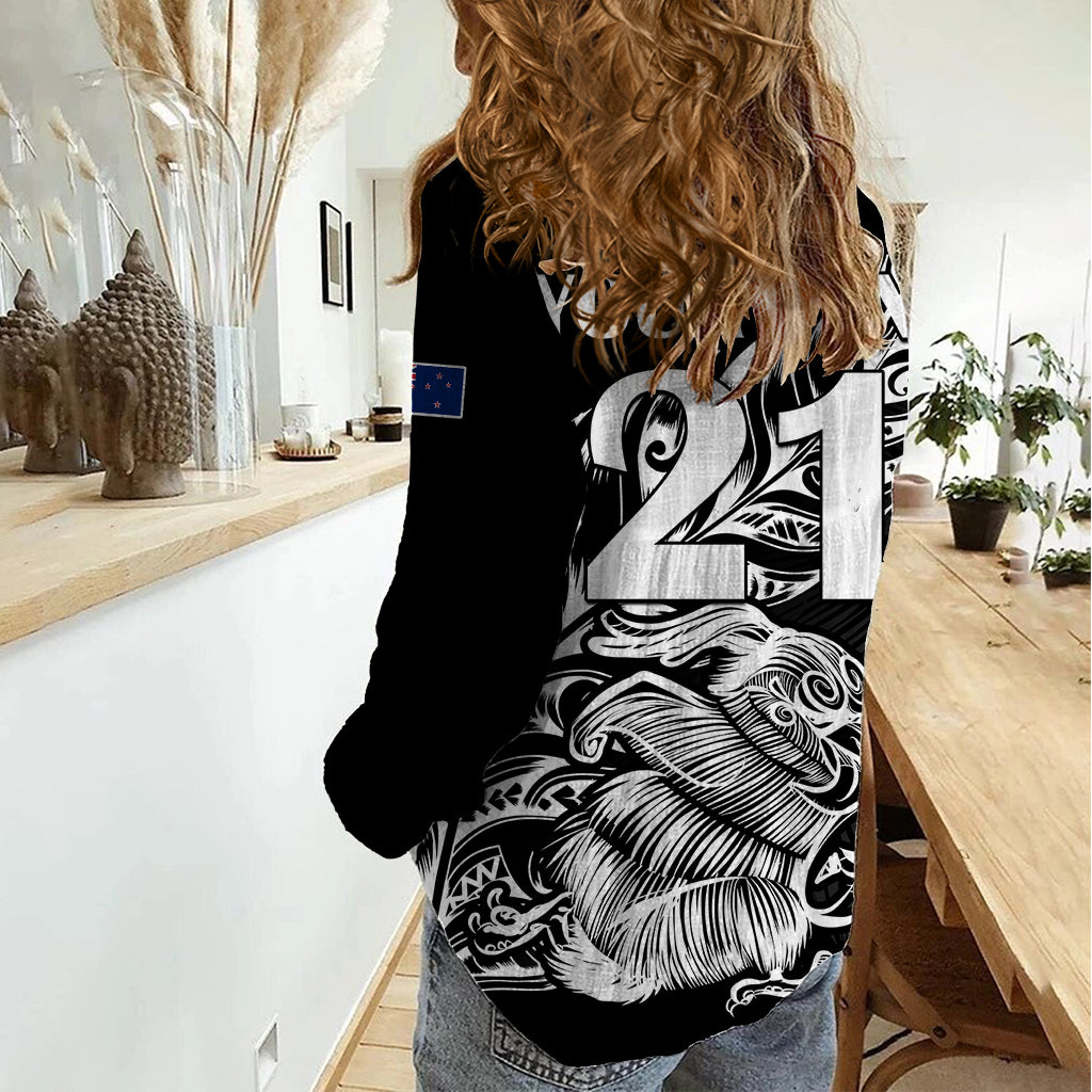 (Custom Text And Number) New Zealand Kiwi Rugby Women Casual Shirt LT9 - Polynesian Pride