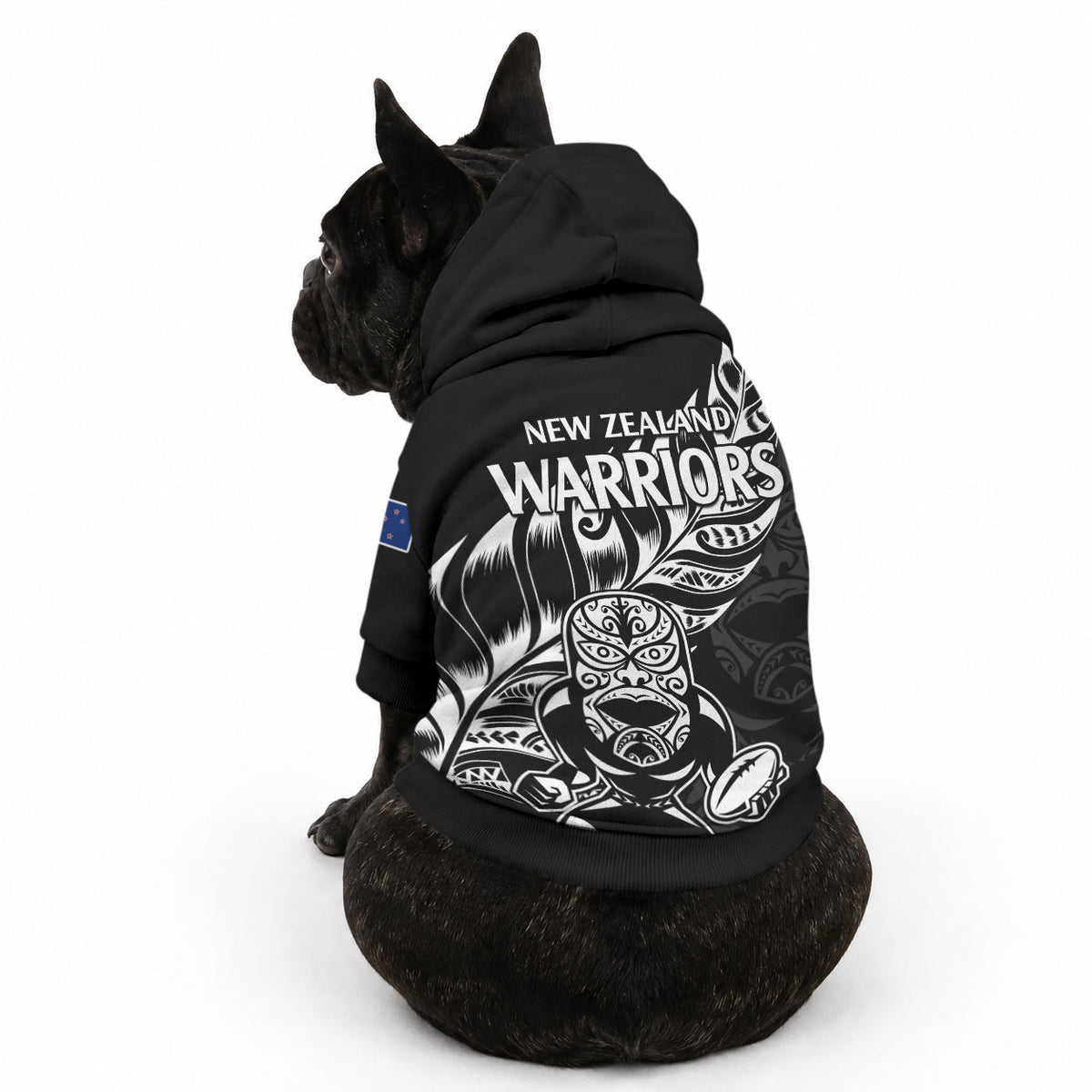 New Zealand Warrior Rugby Pet Hoodie LT9 - Polynesian Pride