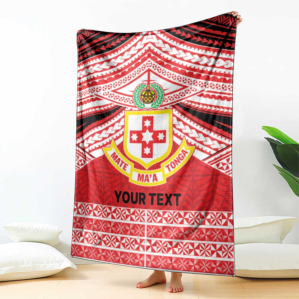 Personalised Kolisi Tonga College Atele Blanket Polynesian Ngatu Tribal