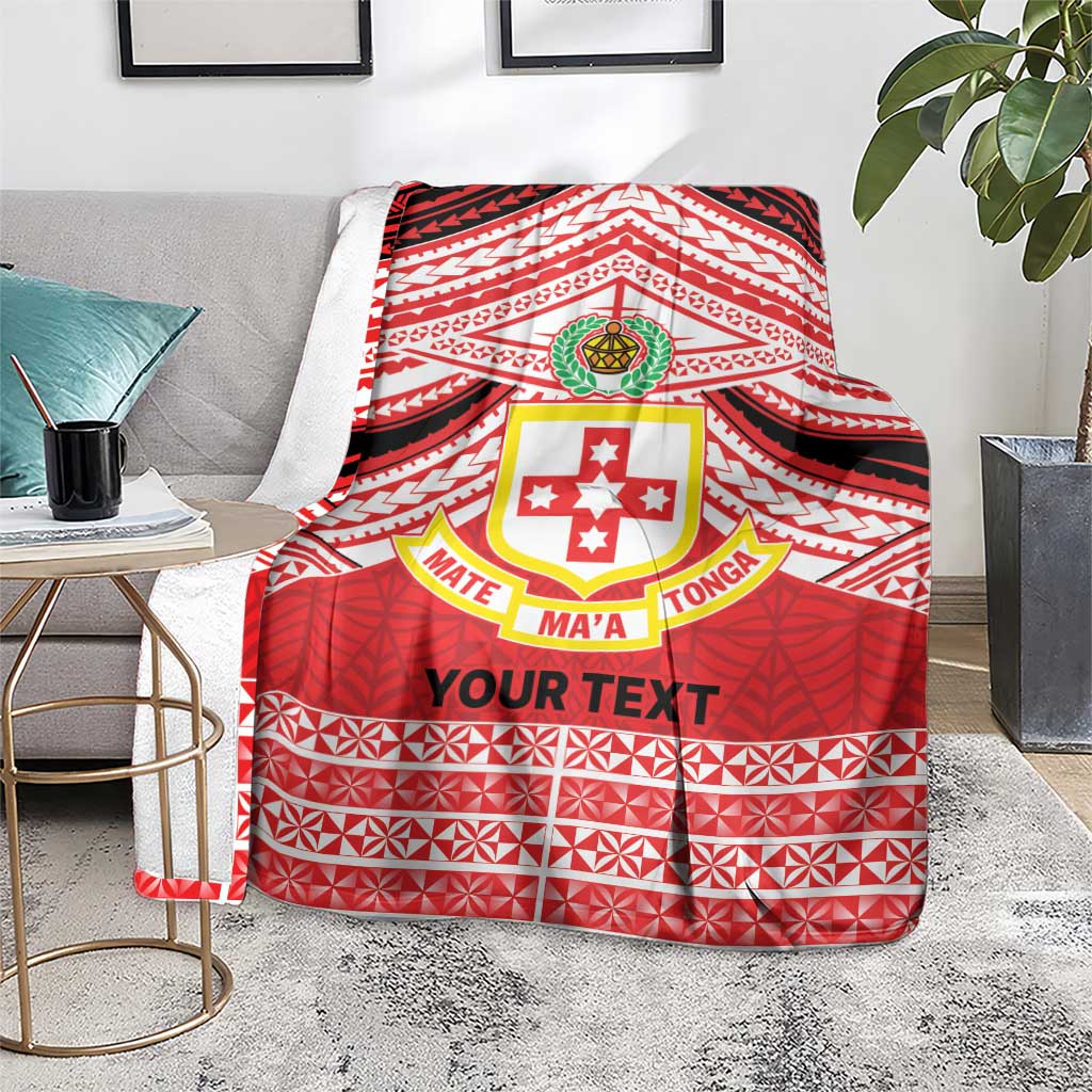 Personalised Kolisi Tonga College Atele Blanket Polynesian Ngatu Tribal
