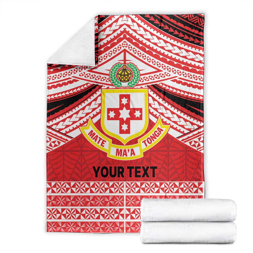 Personalised Kolisi Tonga College Atele Blanket Polynesian Ngatu Tribal