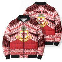Personalised Kolisi Tonga College Atele Bomber Puffer Jacket Polynesian Ngatu Tribal - Polynesian Pride