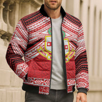 Personalised Kolisi Tonga College Atele Bomber Puffer Jacket Polynesian Ngatu Tribal - Polynesian Pride