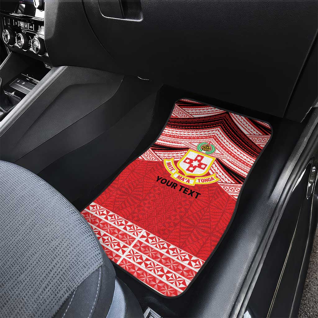 Personalised Kolisi Tonga College Atele Car Mats Polynesian Ngatu Tribal