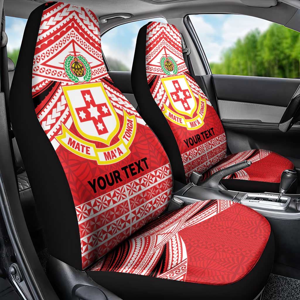 Personalised Kolisi Tonga College Atele Car Seat Cover Polynesian Ngatu Tribal