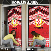 Personalised Kolisi Tonga College Atele Door Cover Polynesian Ngatu Tribal - Polynesian Pride