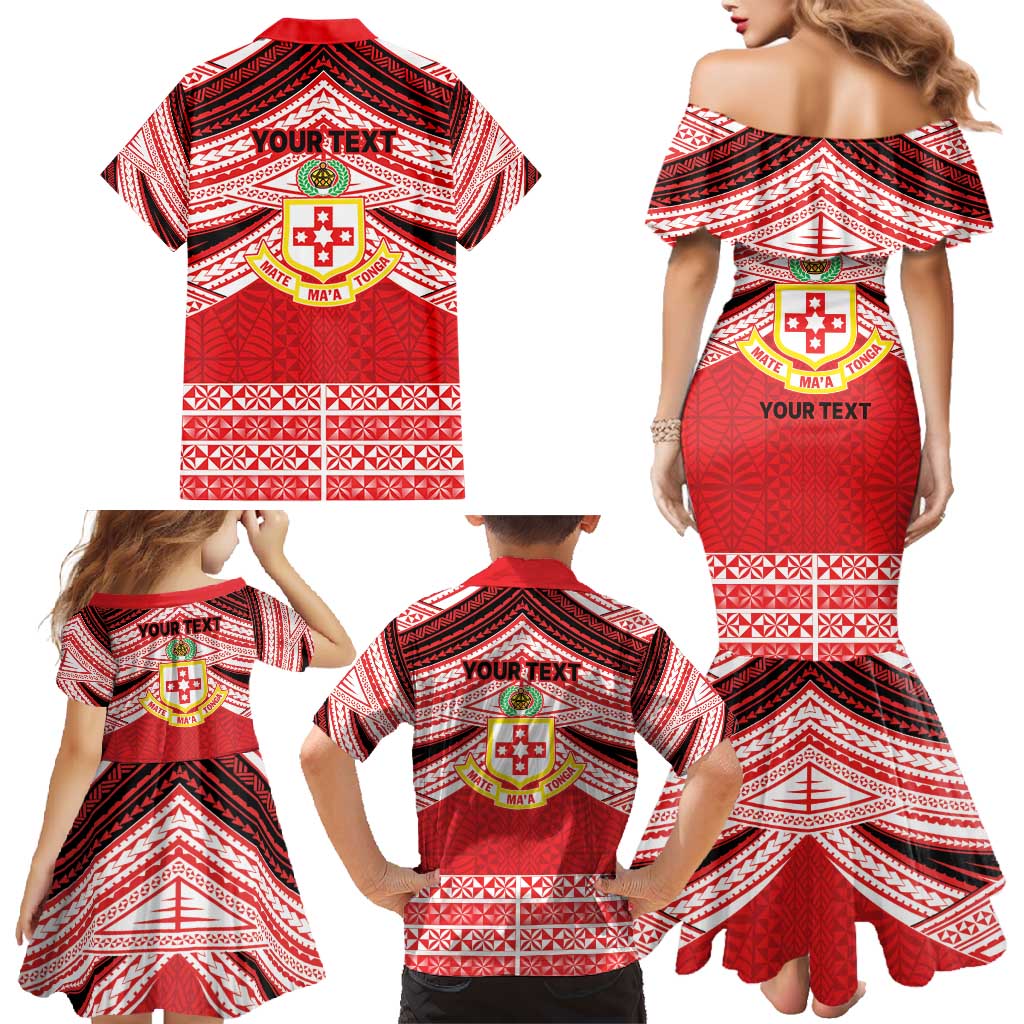 Personalised Kolisi Tonga College Atele Family Matching Mermaid Dress and Hawaiian Shirt Polynesian Ngatu Tribal LT9 - Polynesian Pride