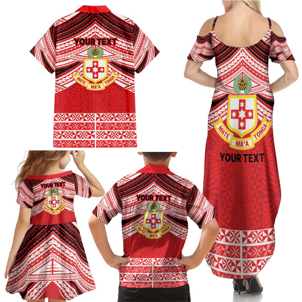Personalised Kolisi Tonga College Atele Family Matching Summer Maxi Dress and Hawaiian Shirt Polynesian Ngatu Tribal LT9 - Polynesian Pride