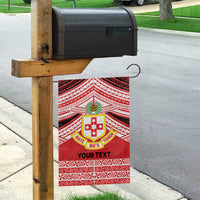 Personalised Kolisi Tonga College Atele Garden Flag Polynesian Ngatu Tribal