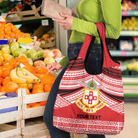 Personalised Kolisi Tonga College Atele Grocery Bag Polynesian Ngatu Tribal