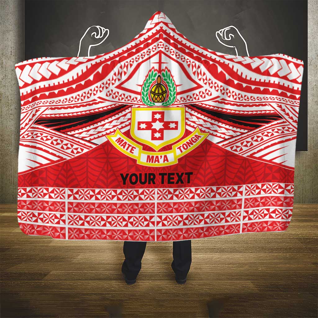 Personalised Kolisi Tonga College Atele Hooded Blanket Polynesian Ngatu Tribal