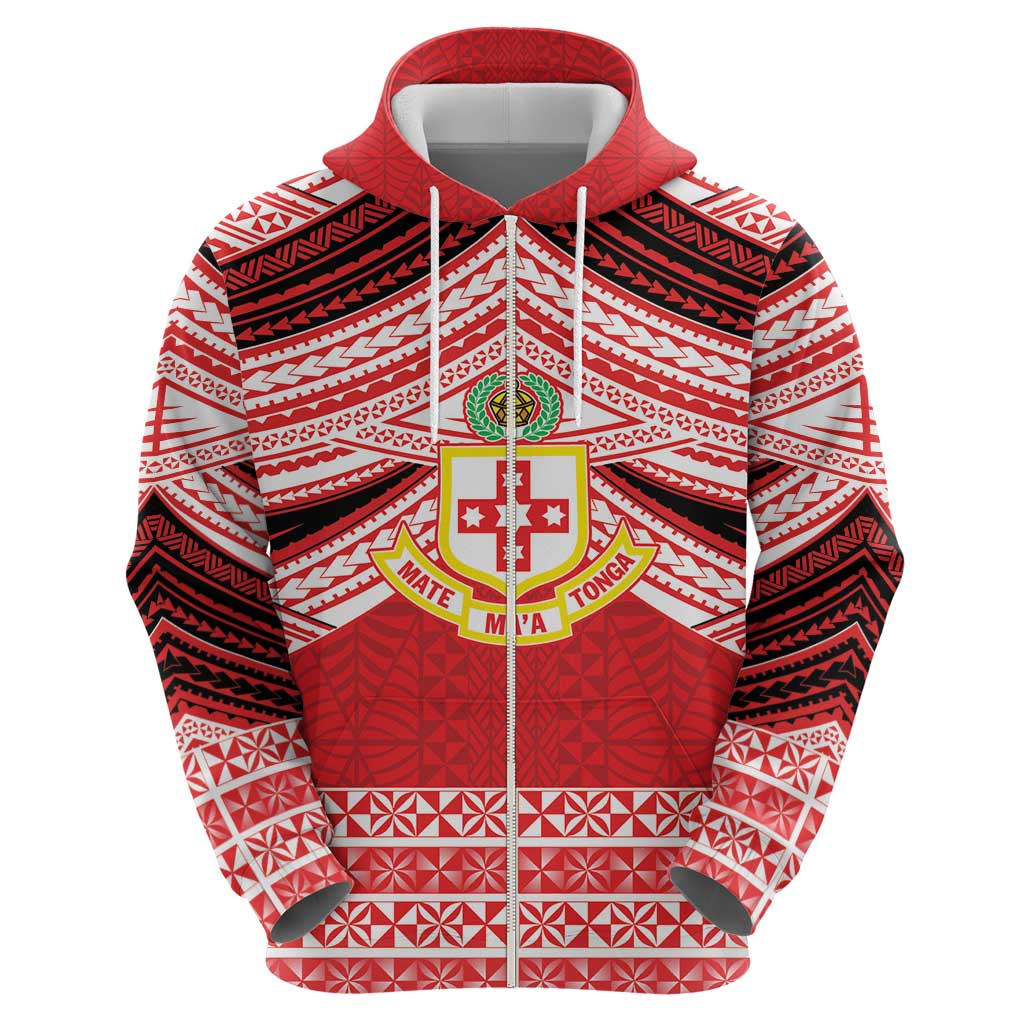 Personalised Kolisi Tonga College Atele Hoodie Polynesian Ngatu Tribal