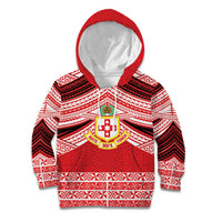 Personalised Kolisi Tonga College Atele Kid Hoodie Polynesian Ngatu Tribal