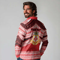 Personalised Kolisi Tonga College Atele Long Sleeve Polo Shirt Polynesian Ngatu Tribal