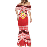 Personalised Kolisi Tonga College Atele Mermaid Dress Polynesian Ngatu Tribal