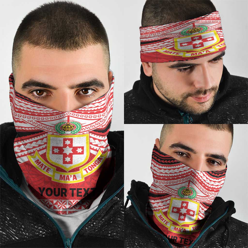 Personalised Kolisi Tonga College Atele Neck Gaiter Polynesian Ngatu Tribal - Polynesian Pride