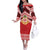 Personalised Kolisi Tonga College Atele Off The Shoulder Long Sleeve Dress Polynesian Ngatu Tribal