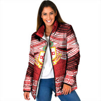 Personalised Kolisi Tonga College Atele Padded Jacket Polynesian Ngatu Tribal - Polynesian Pride