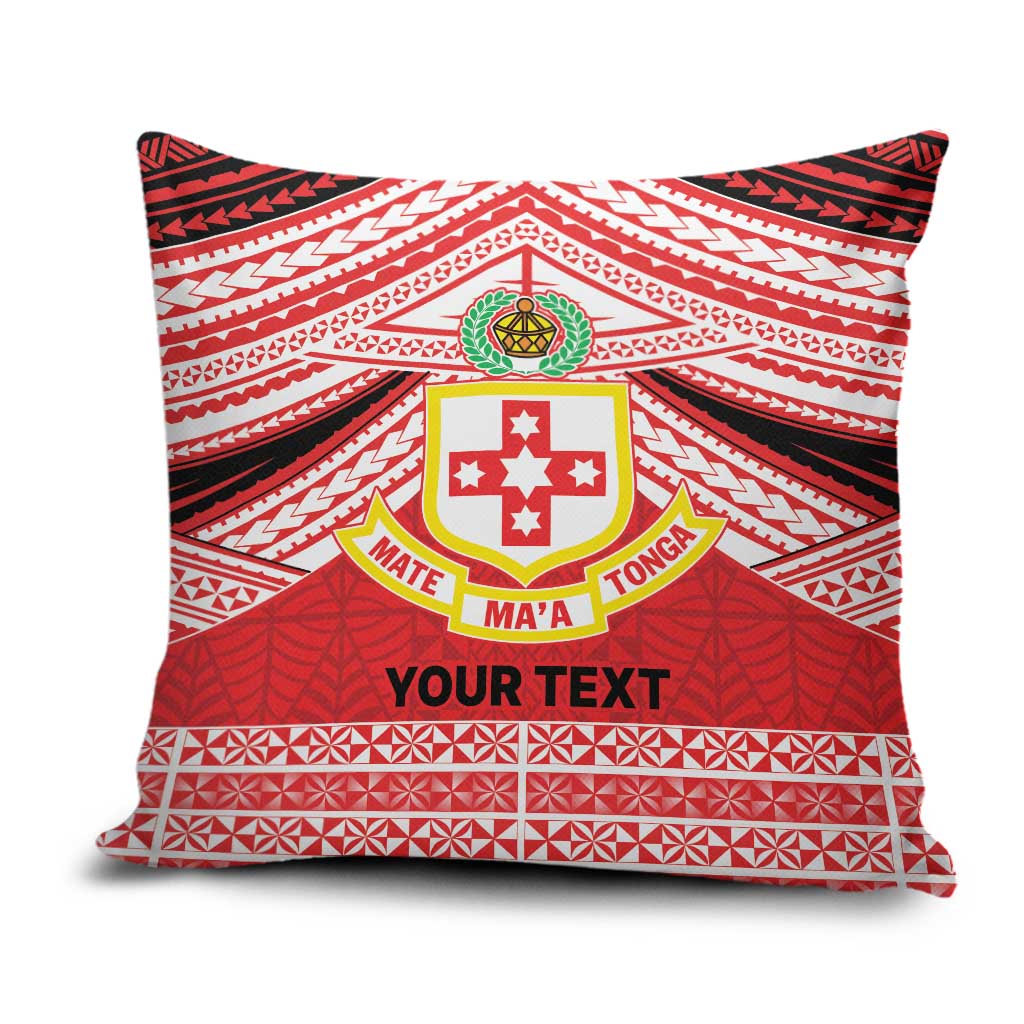 Personalised Kolisi Tonga College Atele Pillow Cover Polynesian Ngatu Tribal - Polynesian Pride