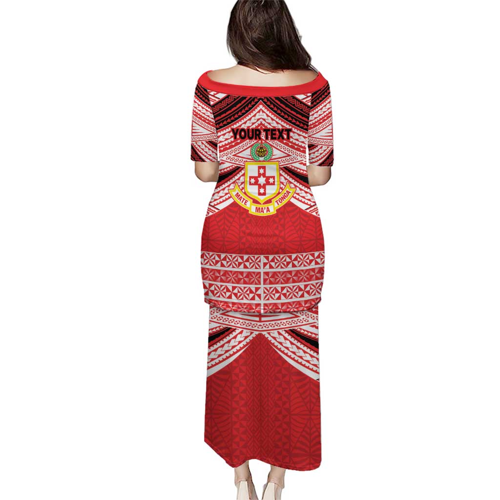 Personalised Kolisi Tonga College Atele Puletasi Polynesian Ngatu Tribal