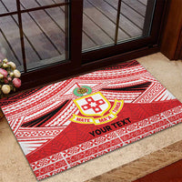 Personalised Kolisi Tonga College Atele Rubber Doormat Polynesian Ngatu Tribal